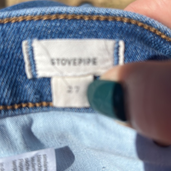 MADEWELL STOVEPIPE Fair Trade Certified Factory Blue Denim Jeans - Picture 7 of 10